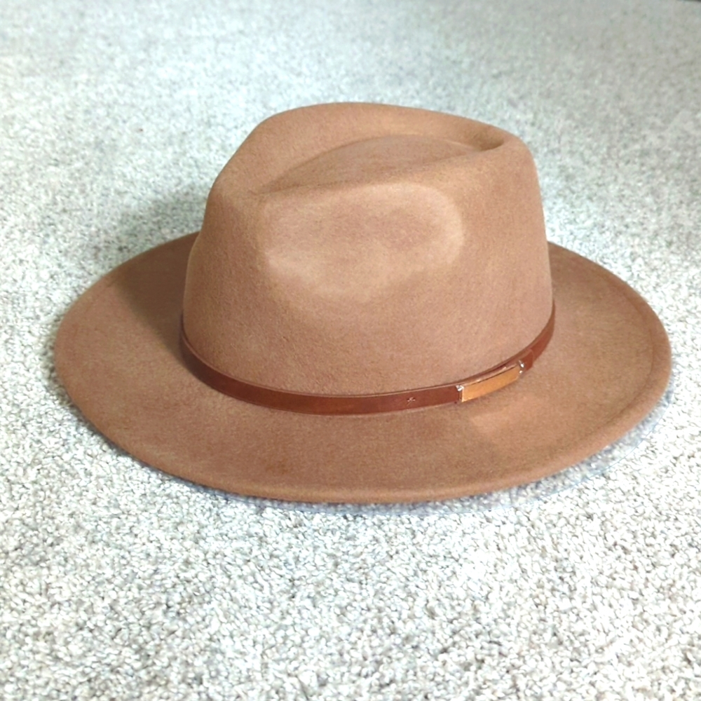 100% Wool Felt HAT Outback Vintage Classic Fedora Leather Band Cowboy